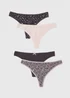 4 Pack Pink Animal Print Thong - 6 Image 1
