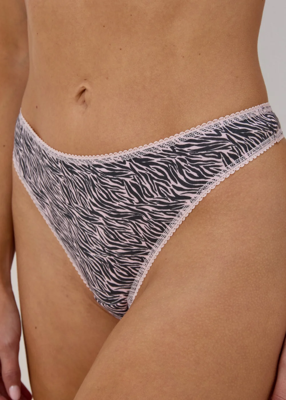 4 Pack Pink Animal Print Thong - 6 Image 4