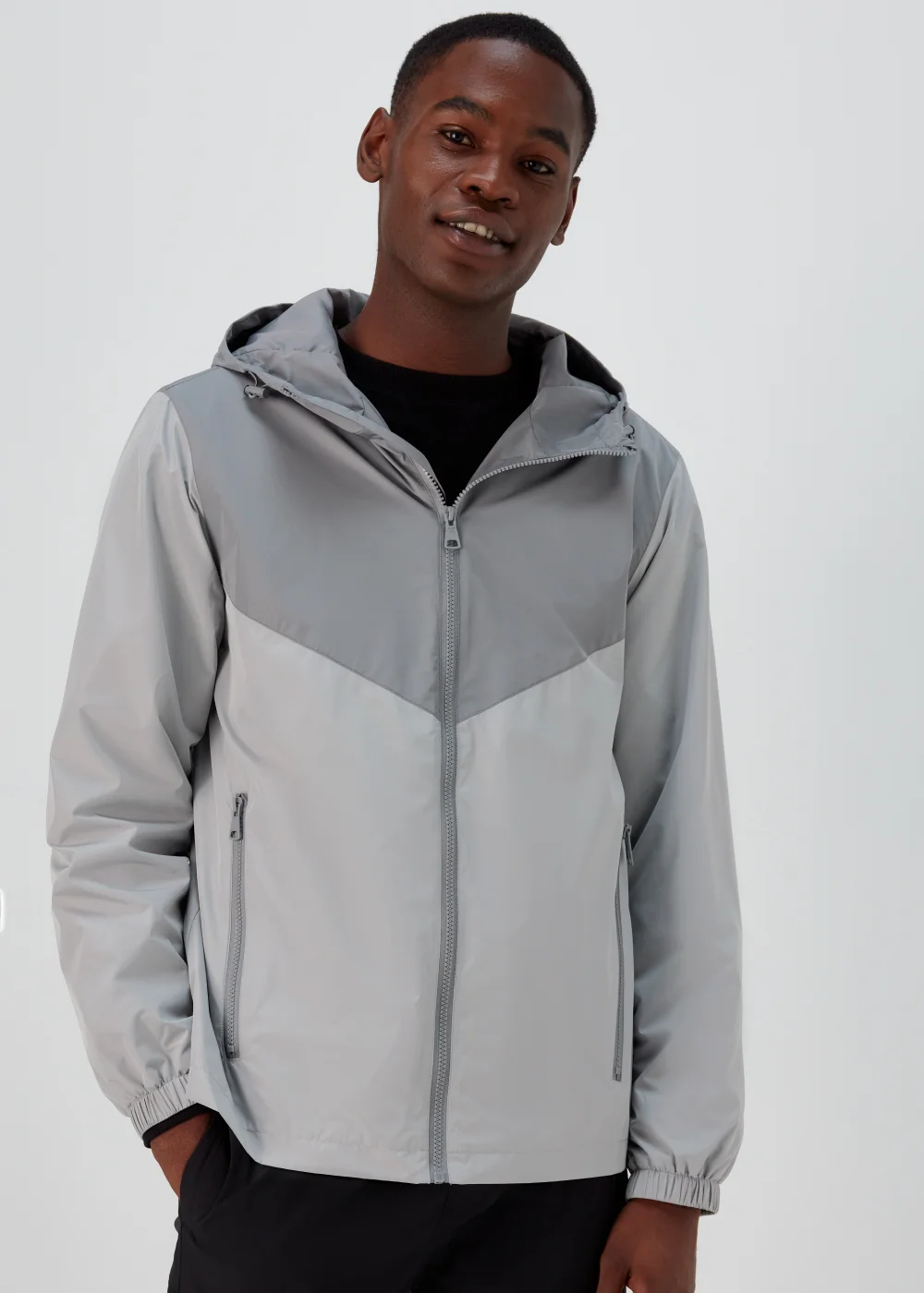 Grey Windbreaker Jacket - XS Image 1