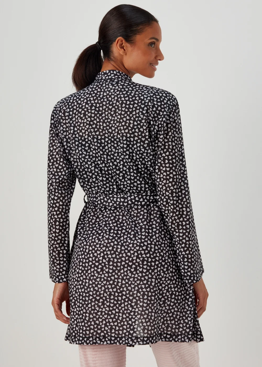 Black Heart Print Dressing Gown - Extra small Image 2