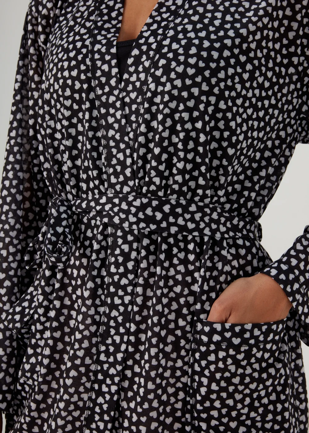 Black Heart Print Dressing Gown - Extra small Image 3