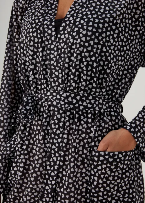 Black Heart Print Dressing Gown - Extra small Image 3