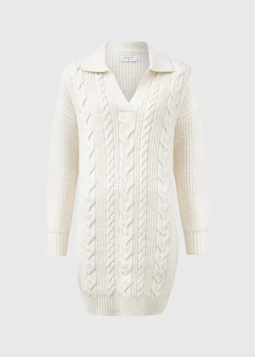 Ivory Open Collar Cable Knit Dress - XS Image 5