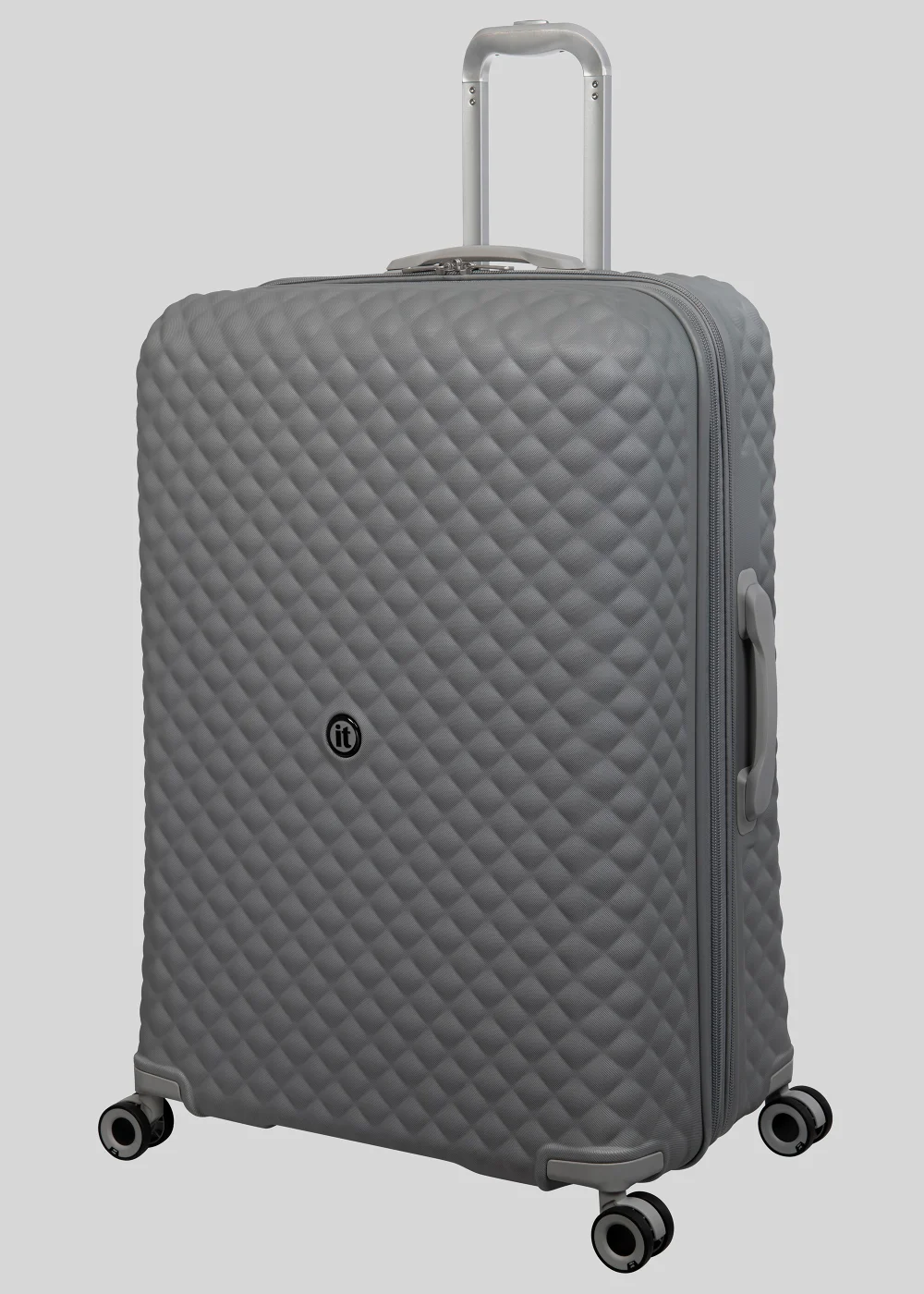 IT Grey Quilted Hard Shell Suitcase - Cabin Image 3