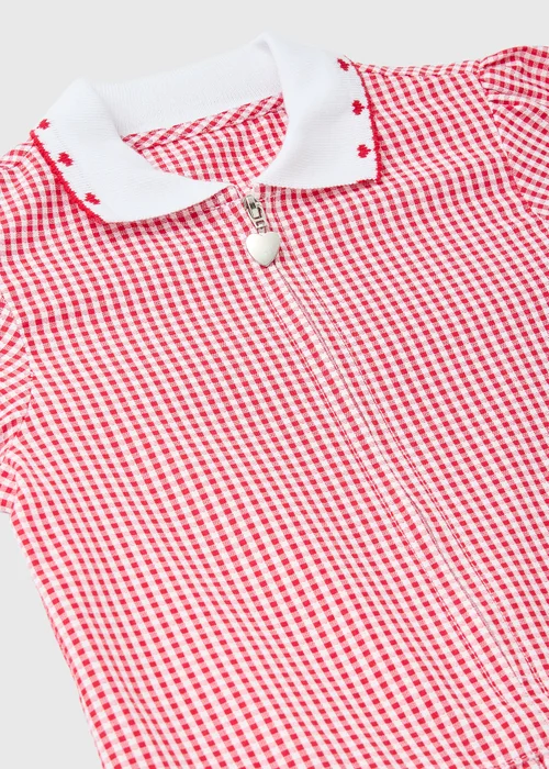 Girls Red Gingham Knit Collar School Dress (3-14yrs) - Age 3 Years Image 2
