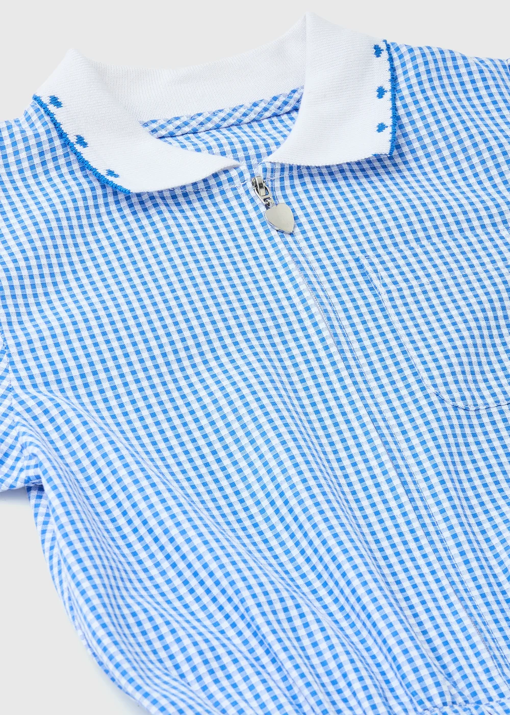 Girls Blue Gingham School Playsuit (3-14yrs) - Age 3 Years Image 2