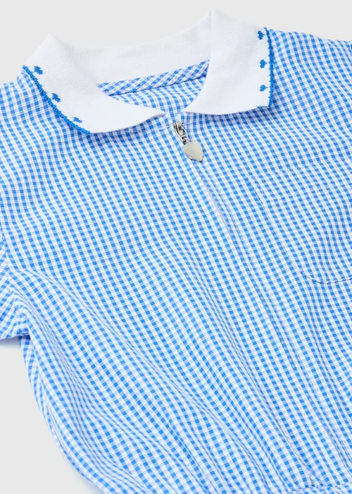 Girls Blue Gingham School Playsuit (3-14yrs) - Age 3 Years Image 2