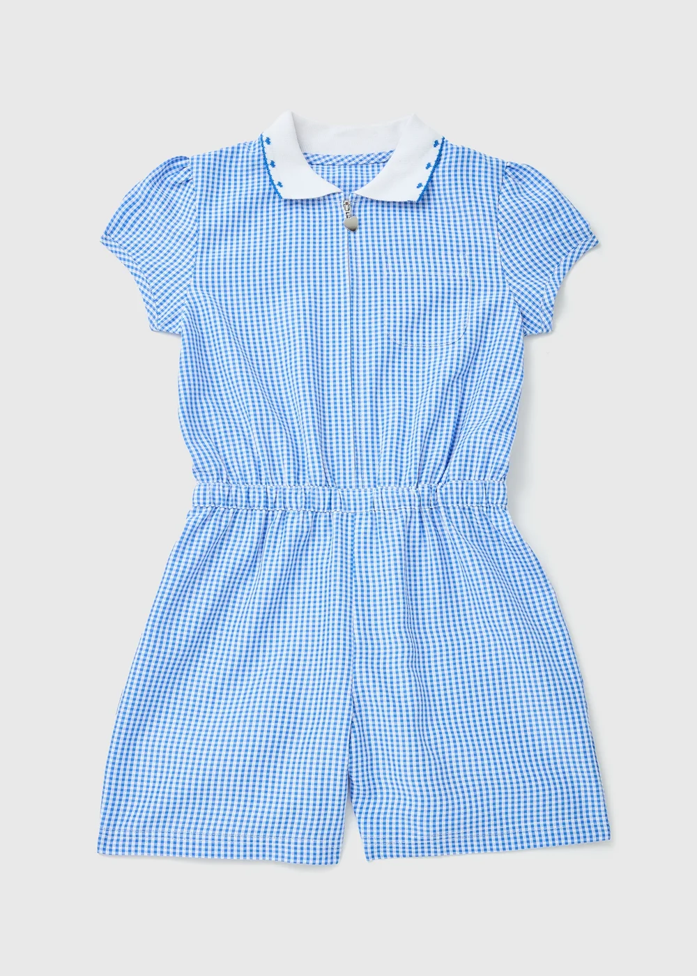 Girls Blue Gingham School Playsuit (3-14yrs) - Age 3 Years Image 1