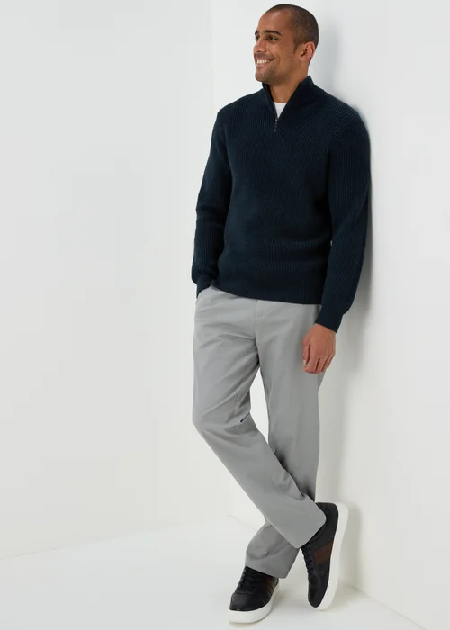 Navy 1/4 Zip Rib Twist Jumper - S Image 4