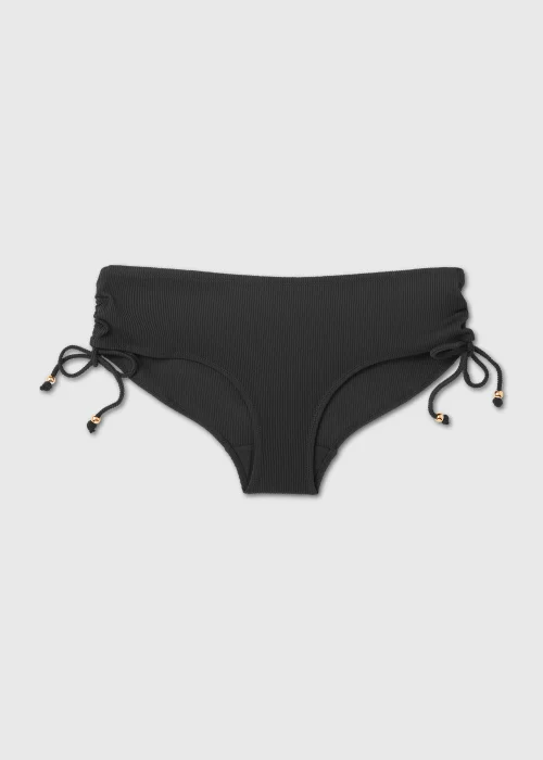 Black Textured Short Bikini Briefs - Size 6 Image 4