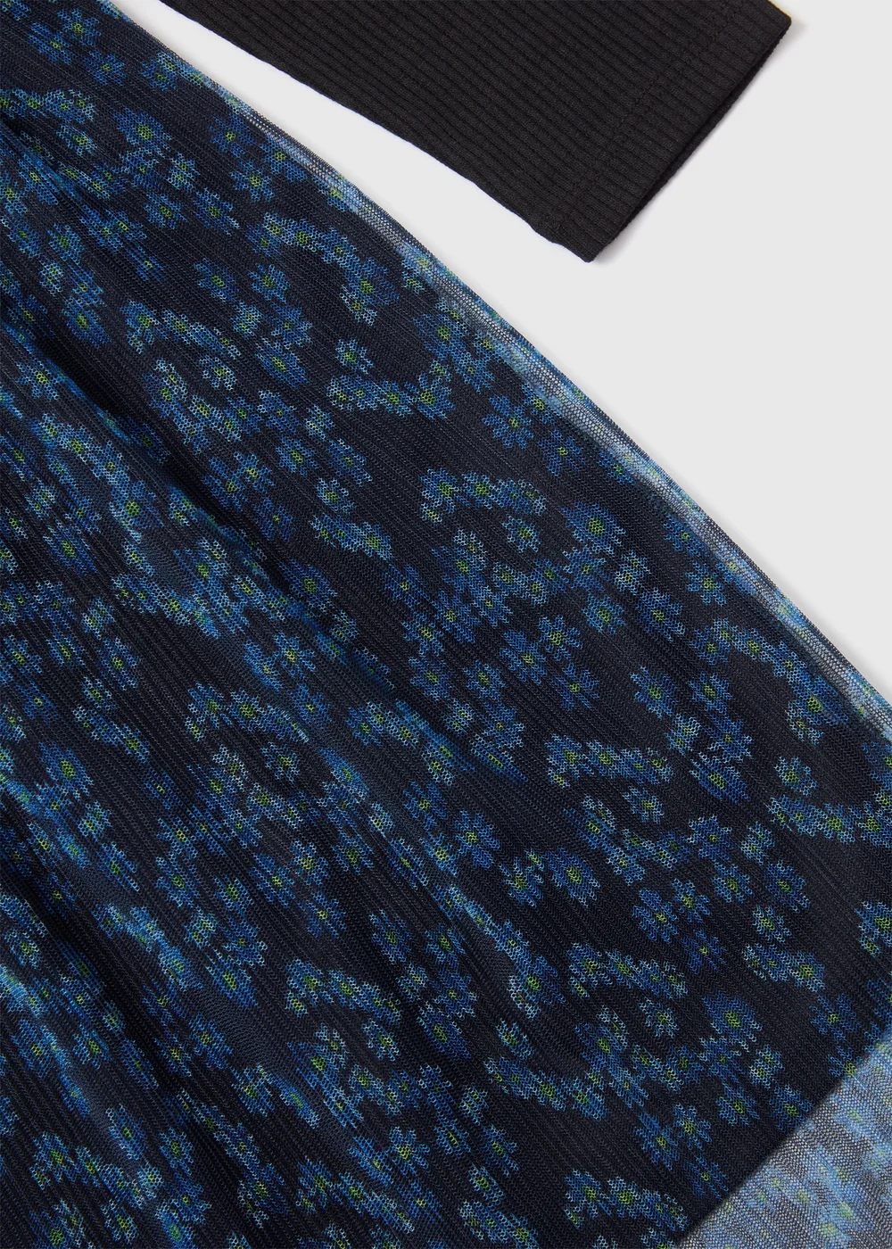 Girls Blue Floral 2 In 1 Mesh Dress (7-13yrs) - 7 Yrs Image 2