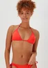 Orange Ribbed Triangle Bikini Top - Size 6 Image 1