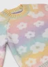 Girls Pink Ombre Flower Knit Jumper (1yrs-7yrs) - Age 1 - 1.5 Years Image 2