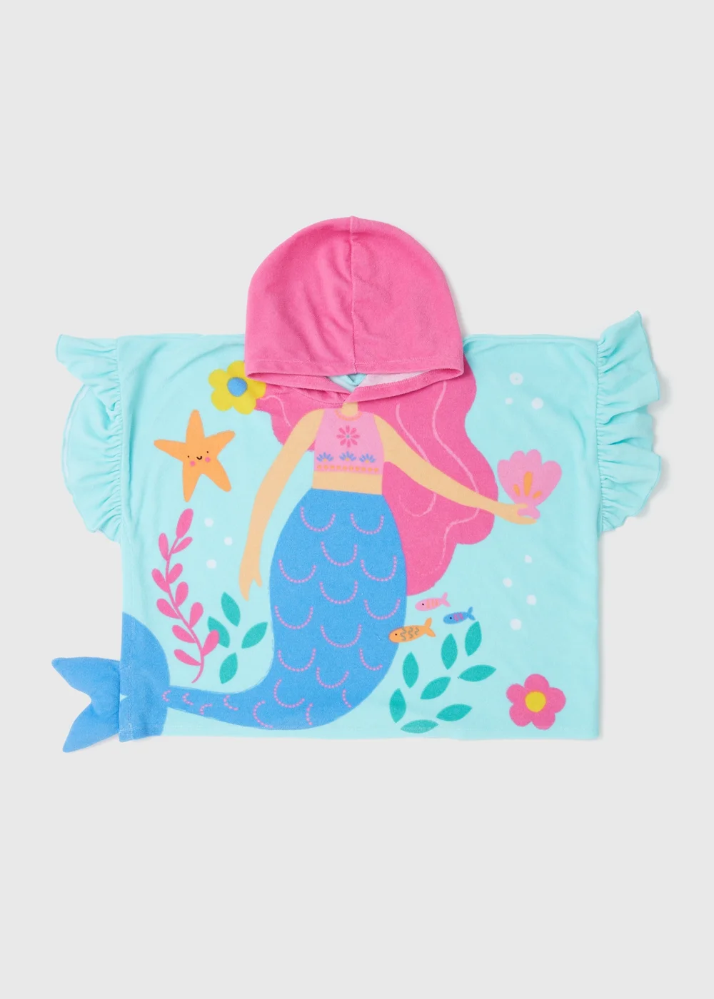 Girls Mermaid Swim Poncho Image 1