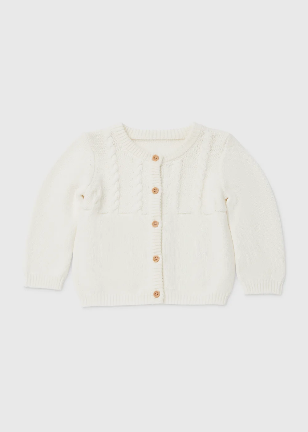 Baby Ecru Cable Knit Cardigan (Newborn-23mths) - 0-3 months Image 1