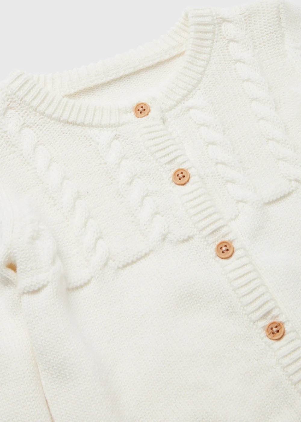 Baby Ecru Cable Knit Cardigan (Newborn-23mths) - 0-3 months Image 2