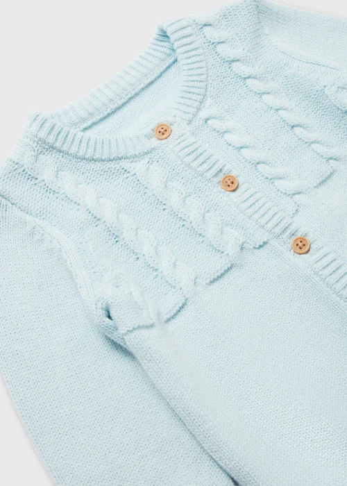 Baby Blue Cable Knit Cardigan (Newborn-23mths) - 0-3 months Image 2