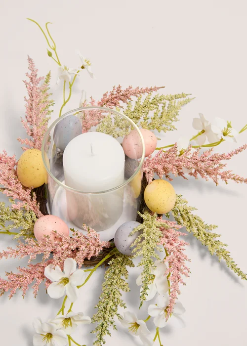 Multicoloured Easter Egg Candle Wreath (20x20x11CM) Image 2