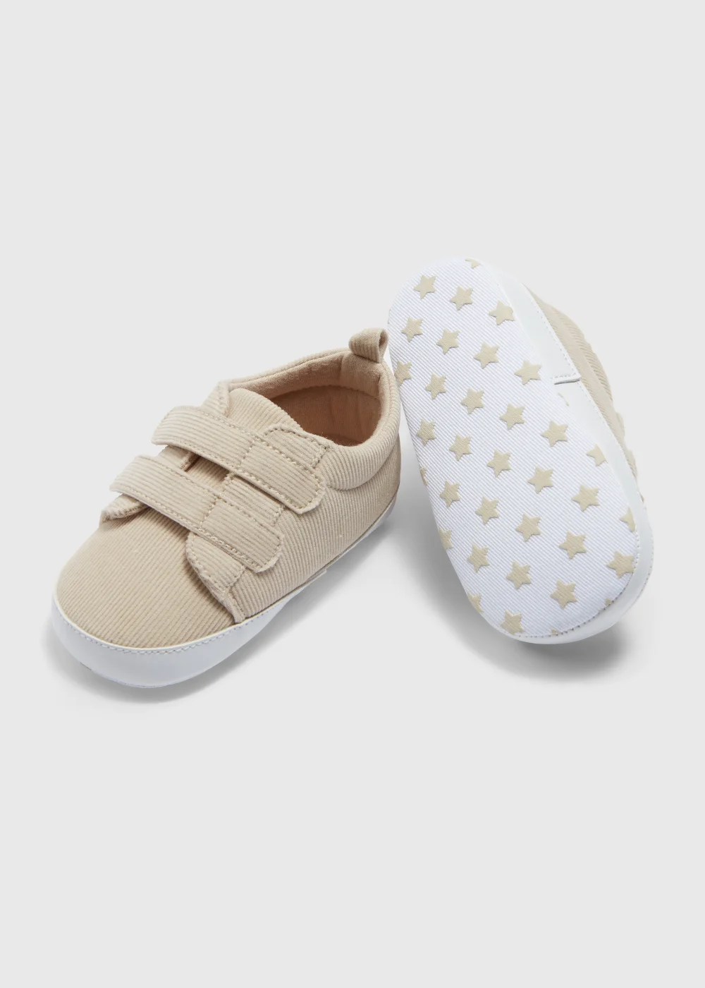 Oatmeal Riptape Slip On Soft Sole Baby Shoes (Newborn-18mths) - Age 0 - 3 Months Image 2