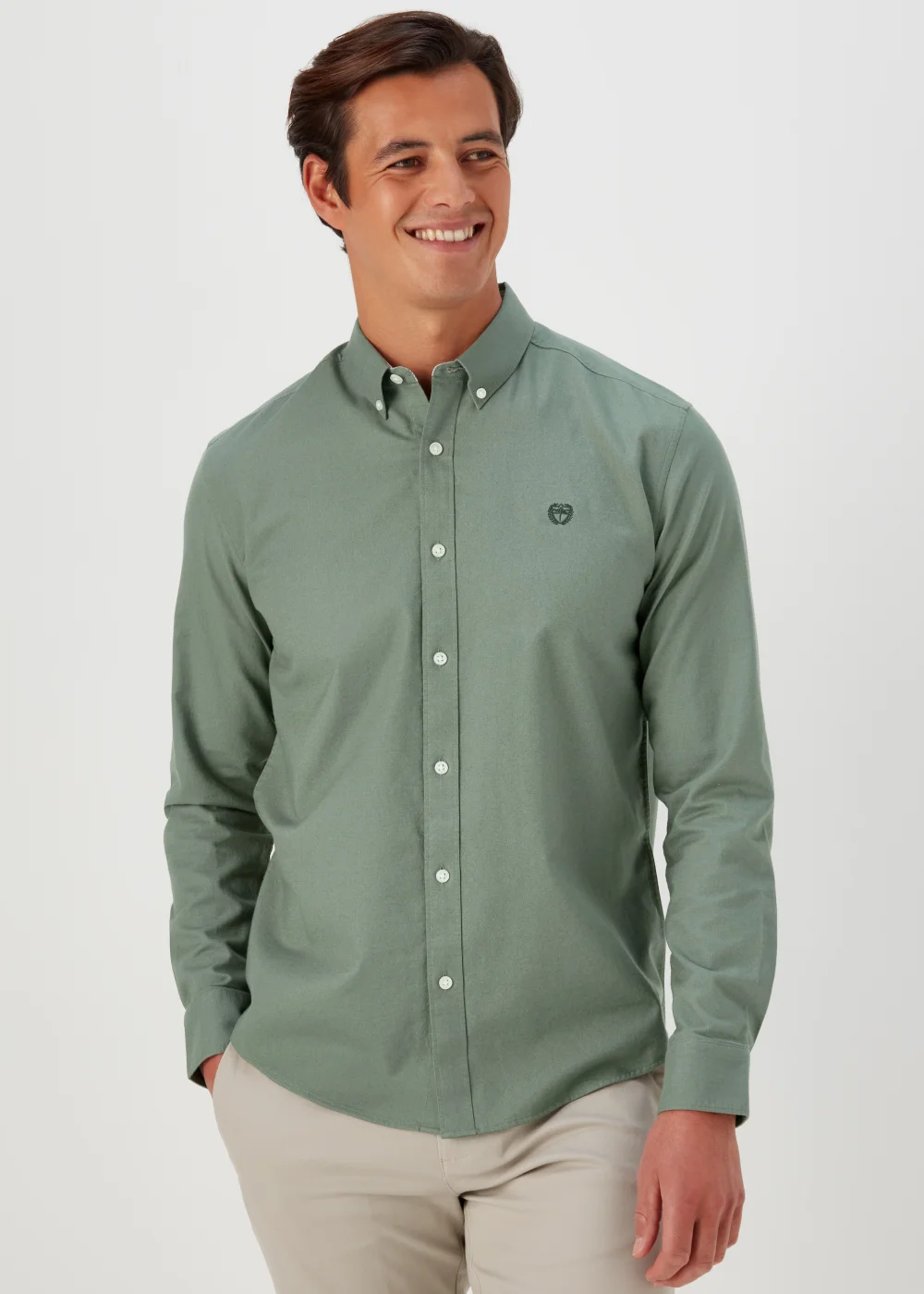 Green Oxford Long Sleeve Shirt - S Image 1