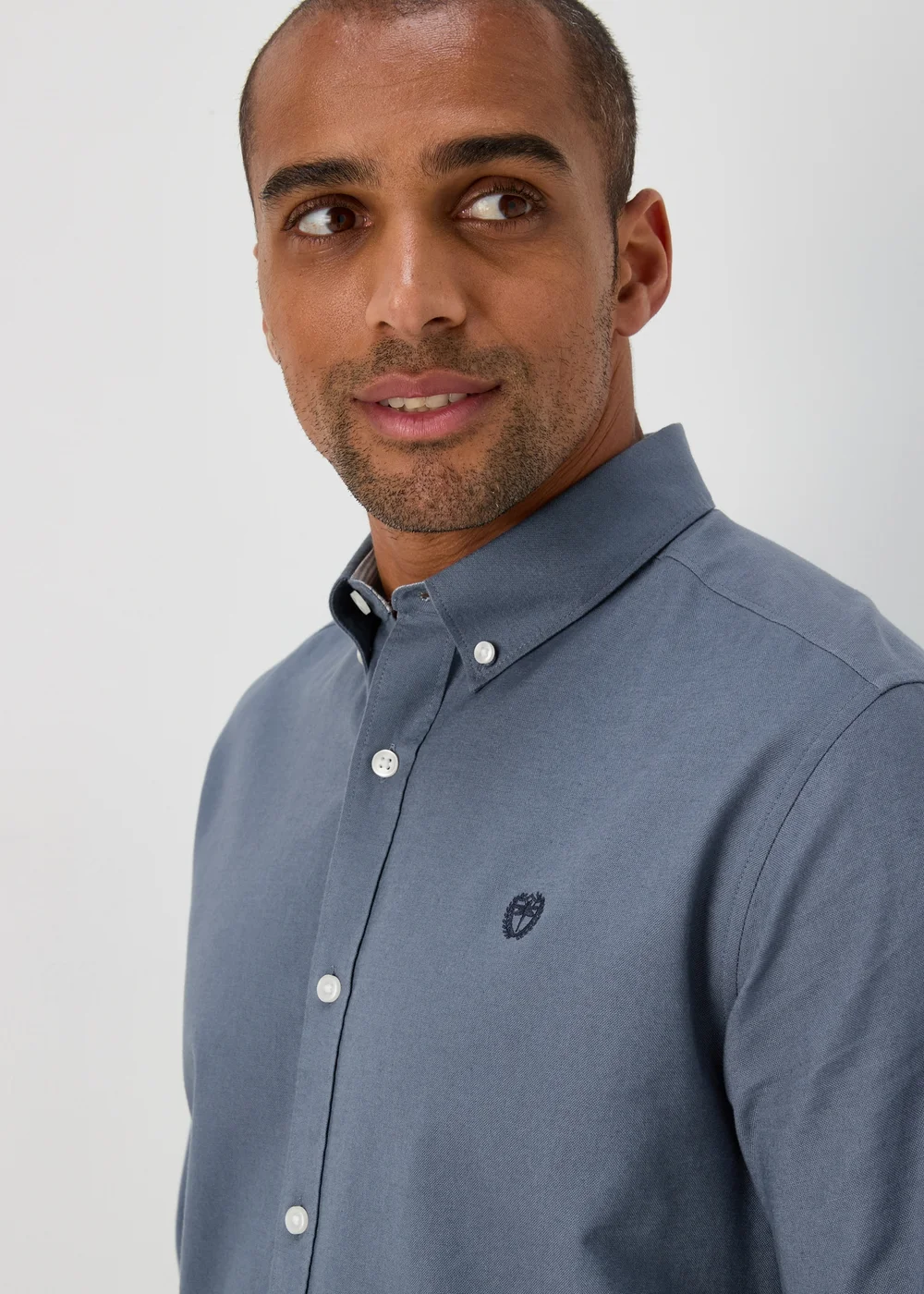 Blue Oxford Long Sleeve Shirt - Small Image 3