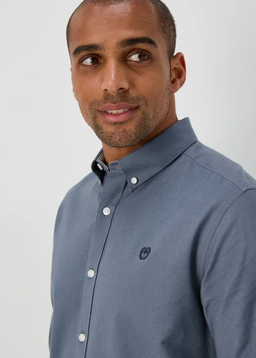 Blue Oxford Long Sleeve Shirt - Small Image 3