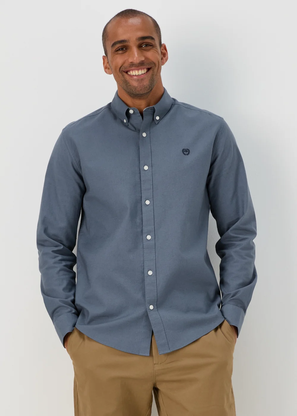 Blue Oxford Long Sleeve Shirt - Small Image 1