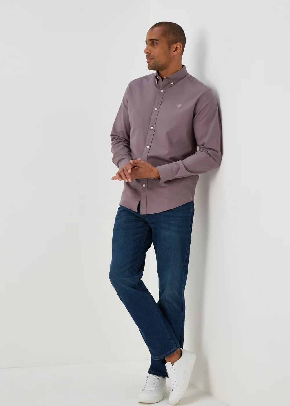 Mauve Oxford Long Sleeve Shirt - S Image 4