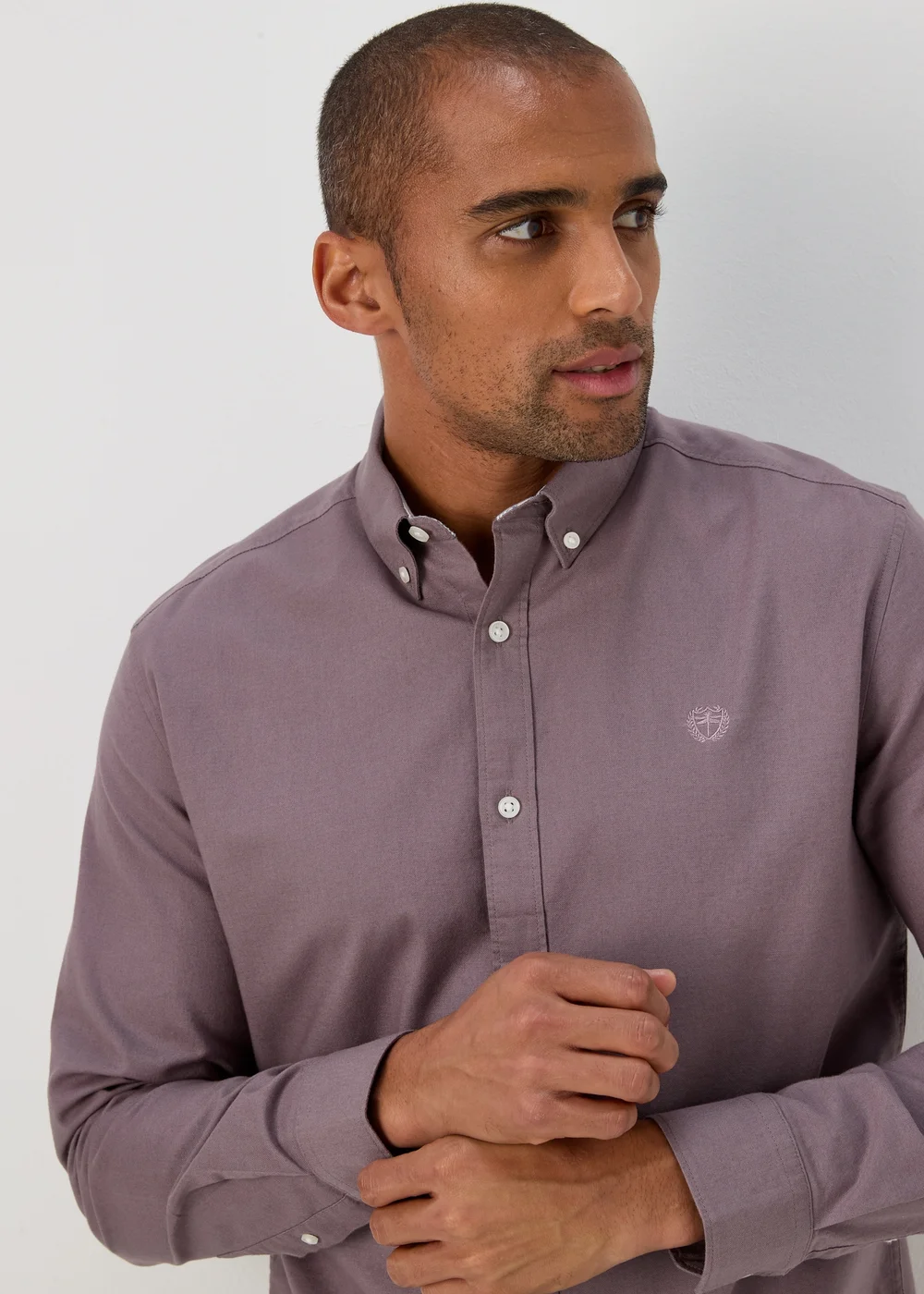 Mauve Oxford Long Sleeve Shirt - S Image 3