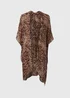 Brown Animal Print Kimono Image 4