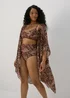 Brown Animal Print Kimono Image 1