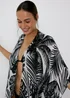 Black Abstract Maxi Kimono Image 3