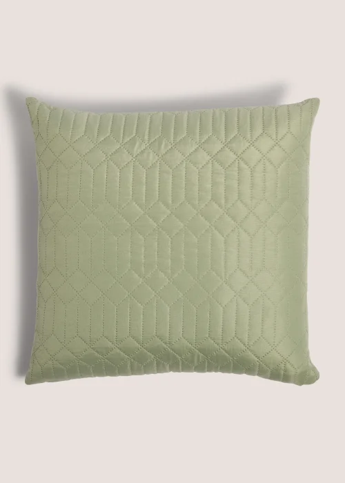 Green Geo Print Pinsonic Cushion (40cm x 40cm) Image 1