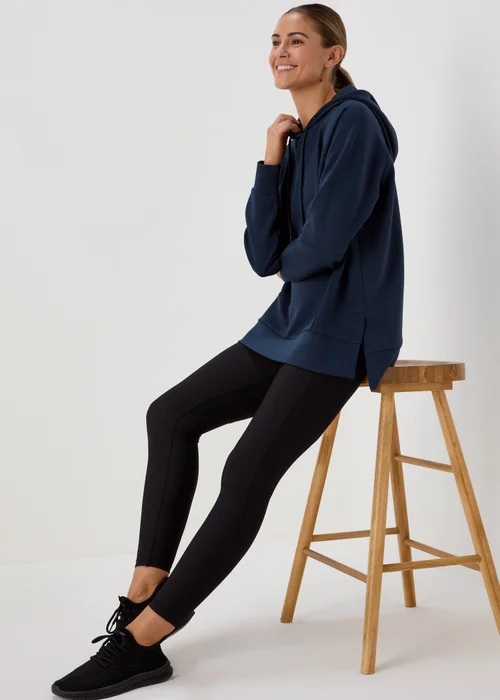 Souluxe Navy Longline Hoodie - S Image 4