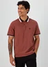 Brown Tipped Polo Shirt - S Image 1