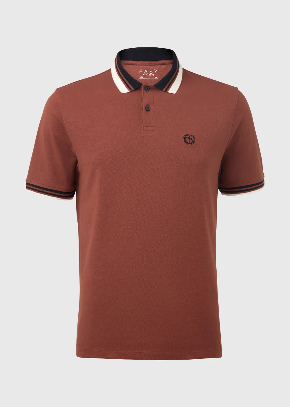 Brown Tipped Polo Shirt - S Image 5