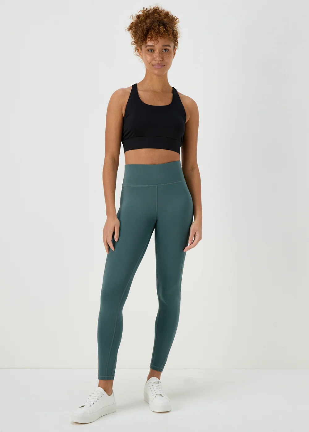 Souluxe Teal Mesh Panel Leggings - 8 Image 1