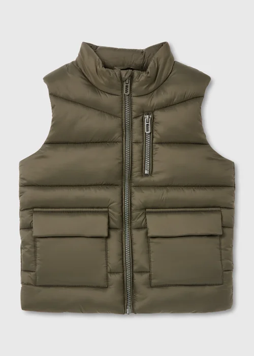 Boys Khaki Padded Utility Gilet (1-7yrs) - 1 to 1 half years Image 1