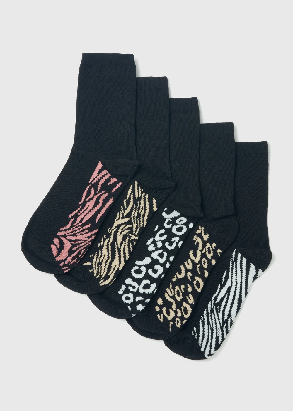 5 Pack Crew Footbed Socks - One Size Image 1