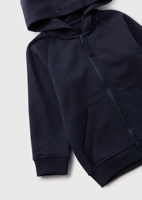 Boys Navy Zip Up Hoodie (1-7yrs) - 1-1.5 Yrs Image 2