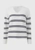 Cream Rib Ottoman Stripe Jumper - XS Image 6