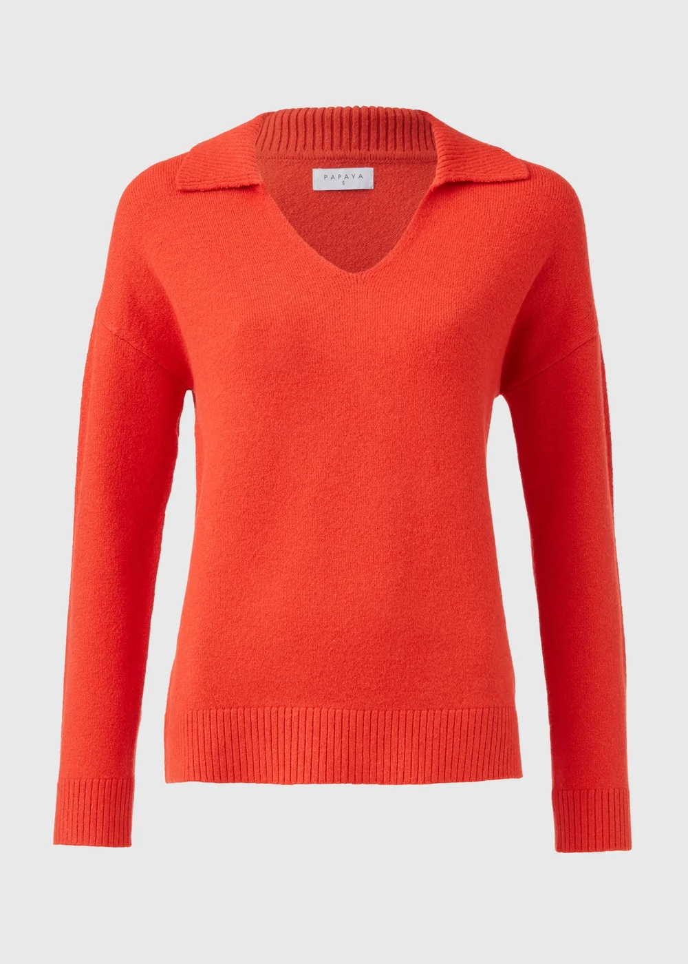 Solid Red Open Collar Jumper - XS Image 6