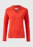 Solid Red Open Collar Jumper - XS Image 6
