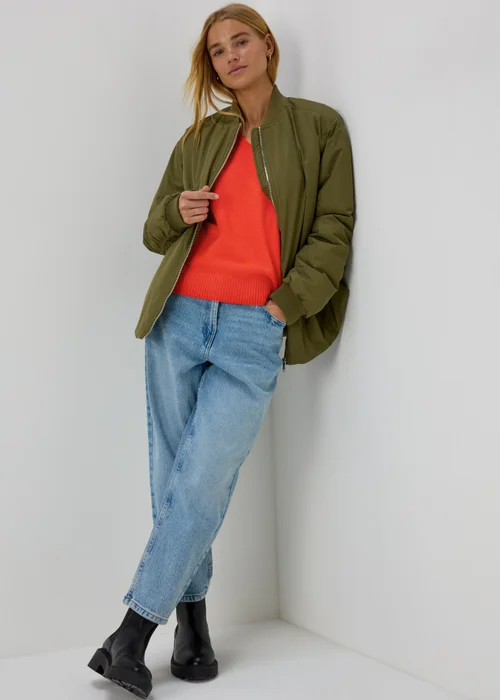 Solid Red Open Collar Jumper - XS Image 4