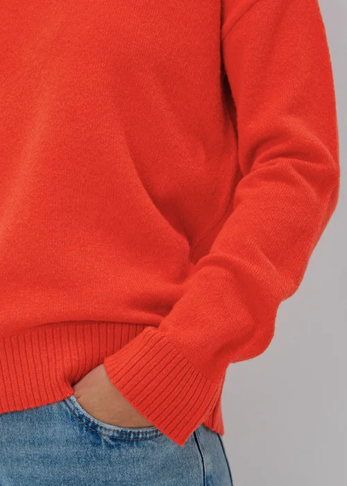 Solid Red Open Collar Jumper - XS Image 5