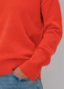Solid Red Open Collar Jumper - XS Image 5