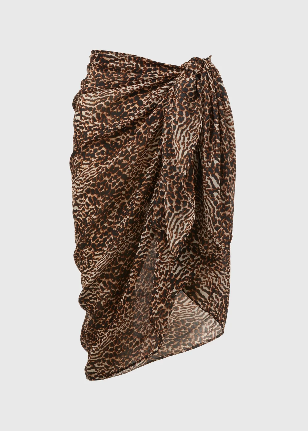 Brown Animal Print Sarong - One Size Image 4