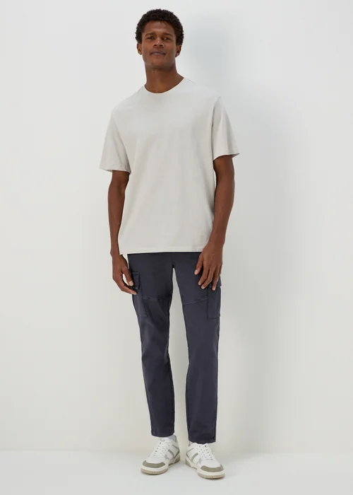 Navy Knitted Cargo Joggers - 30 Waist Regular Image 1