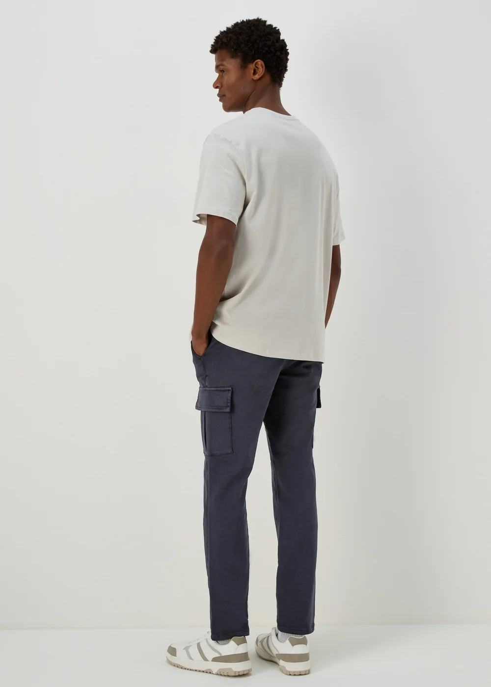 Navy Knitted Cargo Joggers - 30 Waist Regular Image 2