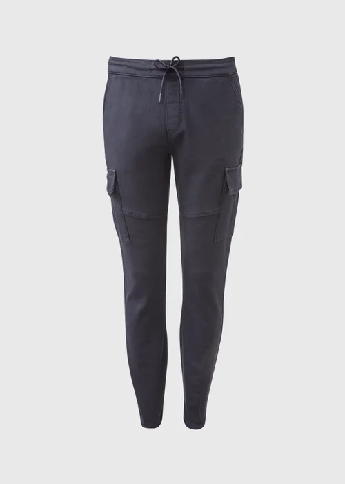 Navy Knitted Cargo Joggers - 30 Waist Regular Image 5